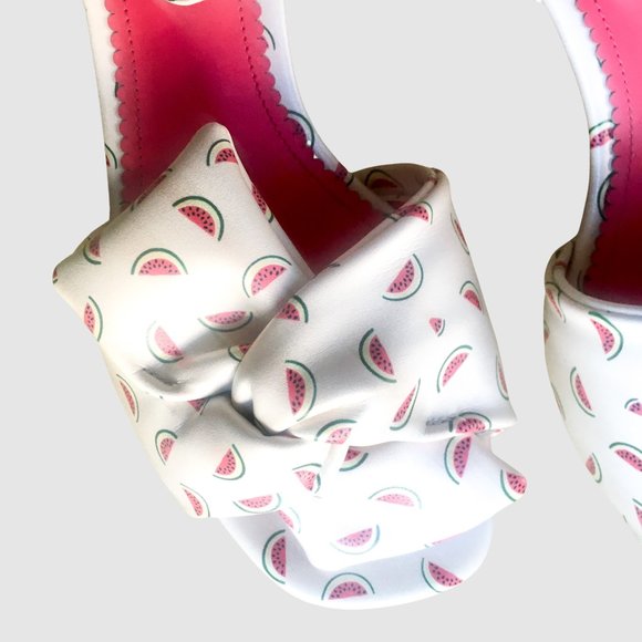 Kate Spade RARE Watermelon Pattern Strappy Open Toe Block Heel - size 7 - Picture 2 of 6
